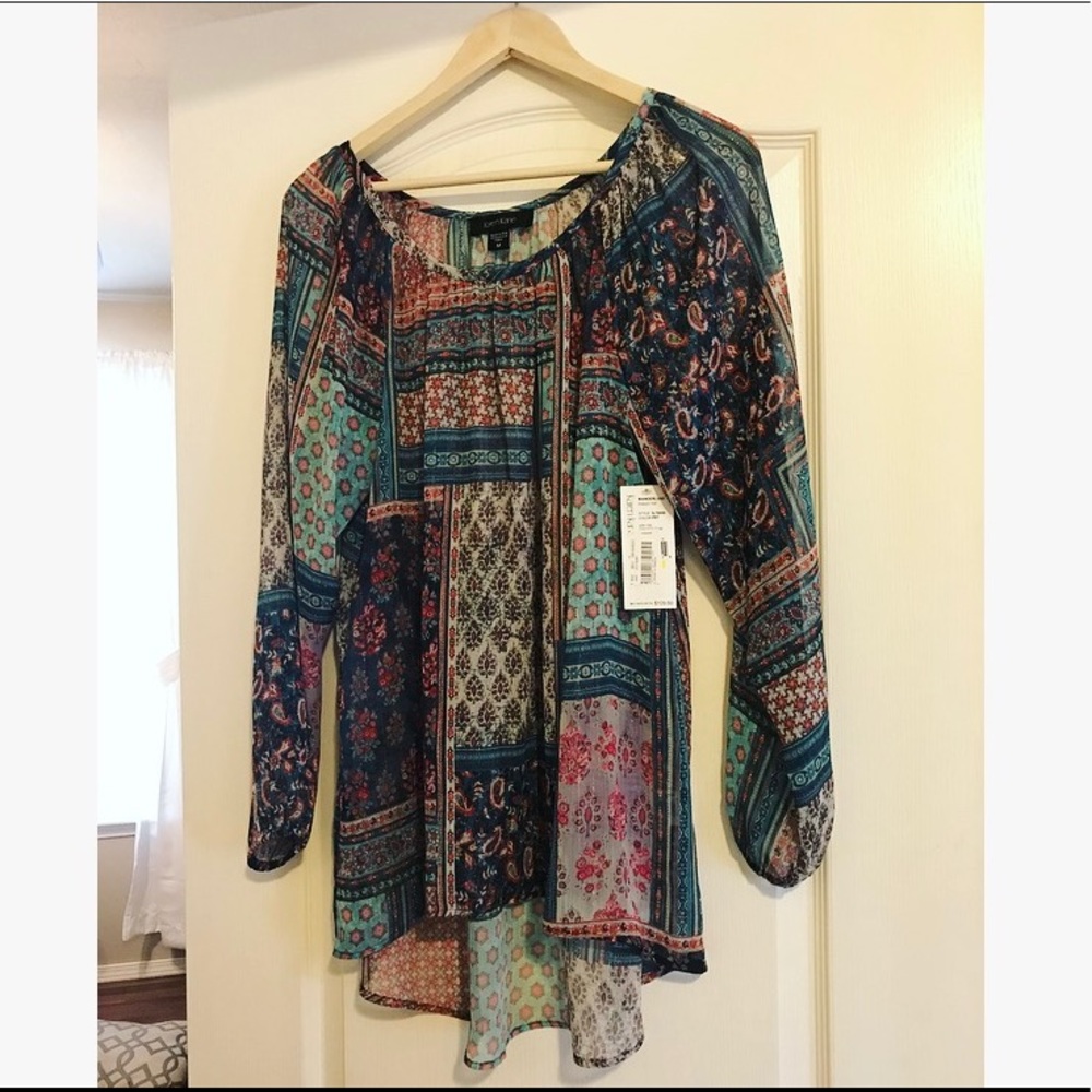 NWT: Karen Kane Wanderluxe Blouse